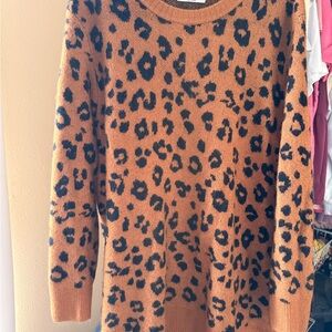 Old Navy Women's Leopard Print Sweater - Brown and Black